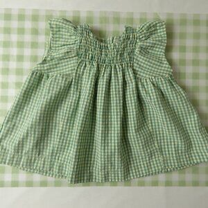 Maison Me Baby Green and White Gingham Dress, Size 3-6 Months